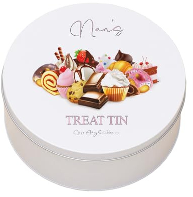 Personalised Storage Tin for Nan, 18 cm x 10 cm, Sweet Treats Container