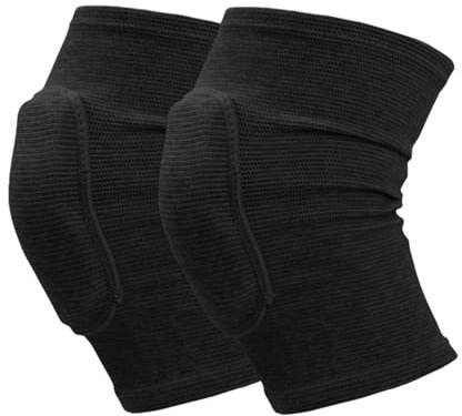 YXADGML Knee Sleeves 2pairs Sports Compression Knee Pads Elastic Knee Protector Thickened Sponge Knee Brace Support For Dancing Workout Training(Black,S)