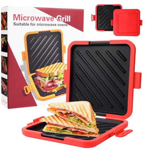 Microwave Toastie Maker, Toastie Maker with Adjustable Silicone Straps, Microwave Toasted Sandwich For Grilled Cheese/Bread/Sandwiches/Pizza