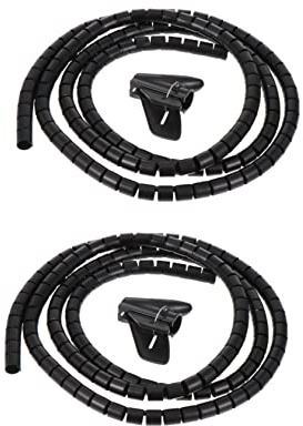 DIYEAH Manicotto per Cavi Spirale Nero in Pe 2 Pezzi Tubo Protezione Cavi con Design a Spirale Fai da Te in Casa