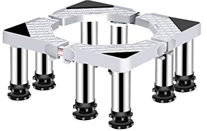 Soporte de base de lavadora resistente, pedestal ajustable de 40 a 65 cm para lavadora, secadora, nevera, congelador, soporte de elevación, soporte de bandeja de rodillos de 8/12 pies