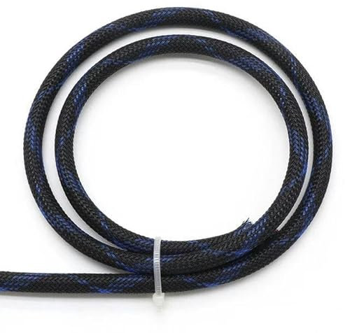 Gaine tressée Haute densité, 1/5/10 m, Noire, Bleue, Rouge, Verte et Jaune, Gaine isolée de 3 à 30 mm, Extensible, pour Protection de câble, 10 mm, 5 m