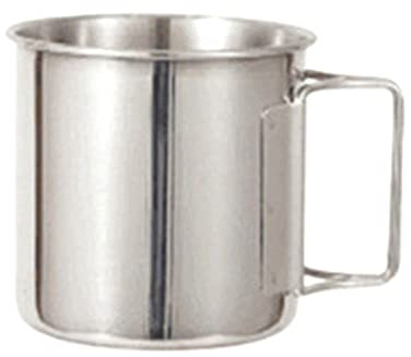 Tasse de camping en acier inoxydable 220/330/500 ml avec poignées pliables pour le camping, la randonnée, la randonnée
