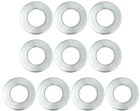 PATIKIL Rondelle Piatte M20x40x2.5mm 10Pezzi Acciaio 65Mn Rondella A Molla Belleville Conica Zigrinata Guarnizione Metrica Per Applicazioni Automotive Edili (Zincatura Bianca)