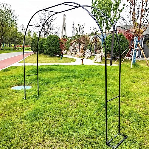 Arco de jardín Exterior con Enrejado para Rosales trepadores, decoración para cenador de Bodas, Estructura metálica Resistente, Disponible en Negro, tamaños: 180 cm, 200 cm, 240 cm y 120 cm
