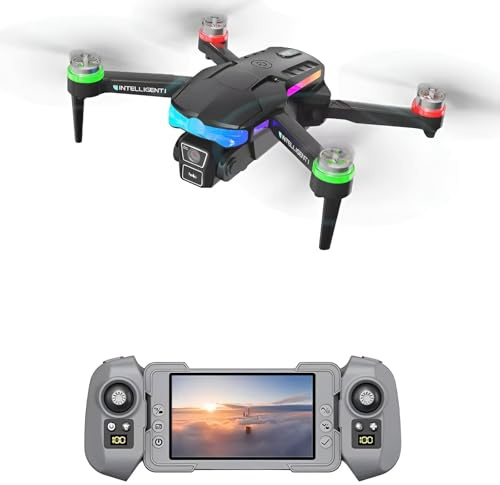 Faltbare Drohne mit Kamera Full HD 1080P – Live-Video auf Fernsteuerung, ohne App – Einsteigerfreundlich mit Hindernisschutz, 90° Kamera, 4K-Optik, WLAN, Höhe halten, Flip-Funktion