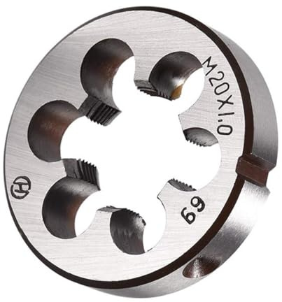 TA-VIGOR 1 x M20 x 1 metrische verstellbare Gewindeschneider, legierter Werkzeugstahl, Rechtshänder, runde Schneideisen zur Bearbeitung, Korrektur oder Reinigung von Außengewinden (Metall, Kunststoff)