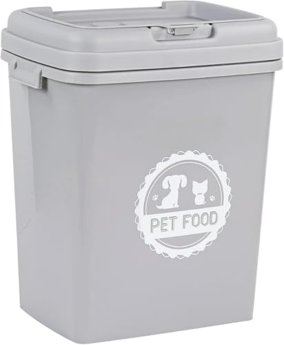 Home Beauty Large Airtight Pet Food Storage Container 40L – Dry Food Storage Box with Flip-Top Locking Lid – Holds Up to 15kg – for Cats, Dogs, Birds, Ducks – (Grey)