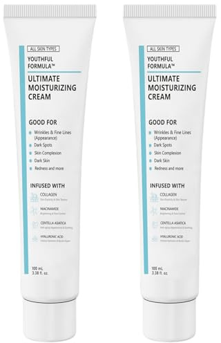 2 piezas crema de cara humectante 100 ml hidratante y acoplamiento de centella humectante niacinamida, ácido hialurónico, crema de ojos de colágeno para mujeres hombres