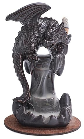 ZONSUSE Drachen Rückfluss Räuchergefäß, Flugsaurier Keramik Räuchergefäß, Drachen Räucherstäbchenhalter, Yoga Meditation Aromatherapie Geschenke für Zuhause Büro Drachenstatue (Flugsaurier)