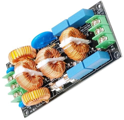 Oxxggkao Filtro de interferencias electromagnéticas de 220 V, diseño de 4 etapas, eliminadores de ruido para sistemas de cine en casa, modo común, filtro de supresión de ruido