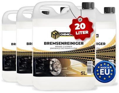MRM Chemicals – Bremsenreiniger 4 x 5L Kanister – für Auto, Motorrad & Fahrrad – entfernt Öl, Fett, Bremsstaub, Klebereste – Werkstatt-Entfetter, schnell trocknend, rückstandsfrei