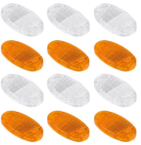 Zirax 12 Pcs Bike Reflectors Front and Back Set - High Visibility Reflective Stickers & Tape for Bicycle Wheels, Scooters - Waterproof Safety Warning Accessories