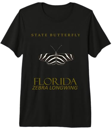 Diseño de alas largas de Cebra de Mariposa Florida Camiseta Premium