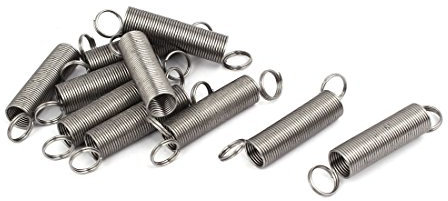 sourcing map 10 Stück 0,8mmx10mmx55mm 304 Edelstahl Zugfedern silber farbton