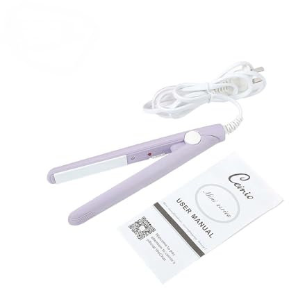 2 in 1 mini piastra per capelli in ceramica tormalina, piastra di bellezza, ferro piatto, ferro da stiro riscaldato (viola)