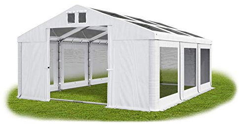 Das Company Transparentes Partyzelt 5x6 m wasserdicht weiß mit Bodenrahmen Dachplane modular 580g/m² PVC hochwertig Gartenzelt Summer Floor MST