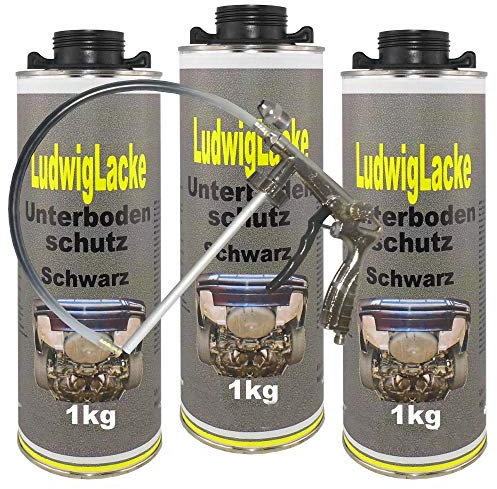 UNTERBODENSCHUTZ 3X schwarz & 1 Steinschlagschutz Spritzpistole