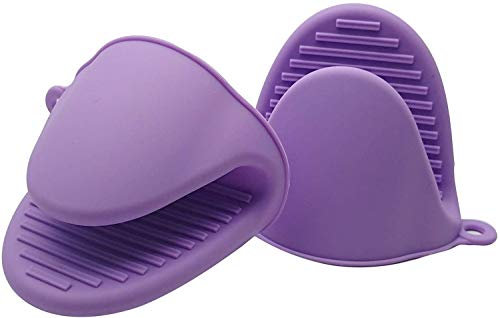 Guanti da forno in silicone per uso istantaneo in pentola o in cucina come portautensili o portabottiglie I supporti per guanti possono essere usati quando si cucina su una griglia (viola, 2pcs/set)