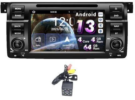 Amaseaudio Android 14 Car Radio 7inch for BMW E46 3 Series 1999-2004, Octa core 4GB+64GB, Wireless Carplay Android Audo, Support 4G Wifi Bluetooth 5.4 GPS navigation