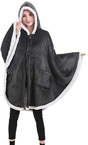 YLXD Sherpa Hoodie-Decken-Sweatshirt, Fleecedecke, anziehbare Kuscheldecke für Erwachsene,warm, weich, gemütlich, Mehrfarbig, Einheitsgröße, Männer, Frauen, Mädchen, Jungen, Freunde