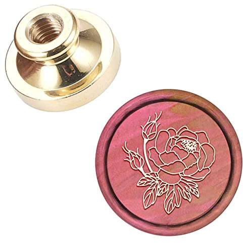 craspire Wax Seal Stamp Head Flower, Abnehmbare Versiegelung Messing Stempel Kopf Pfingstrose Für Kreative Geschenkumschläge Einladungskarten Dekoration