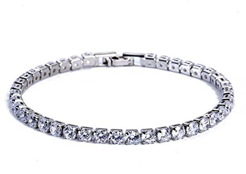 4mm kubische Tennisarmbänder Iced Out Chain Kristall Hochzeitsarmband für Frauen Männer Gold Silber Farbe Armband