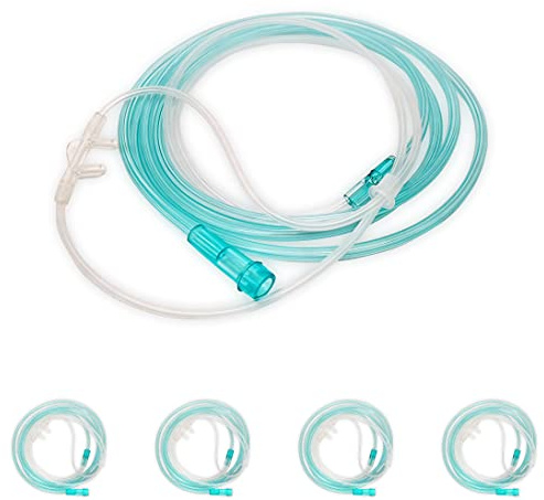 4 Pack High-Flow Soft Nasal Oxygen Cannula, Universal Connector, Kink Resistant