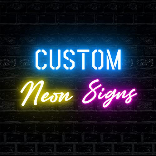 JEMESI Personalisierte Neonlicht-Schild, LED-Nachtlichter, Groß Benutzerdefinierte Neonschilder für Bar Pub Geschäft Club Garage Zuhause Partydekoration Lampe Logo Lichtzeichen (1 Zeilen Text, 100cm)