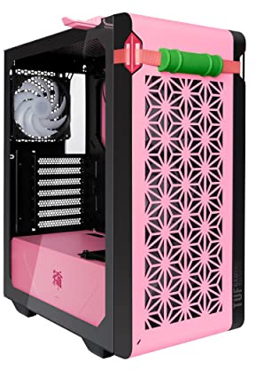 ASUS TUF GT301 NEZUKO Mid-Tower Compact Case Demon Slayer Edition for ATX Motherboards with Honeycomb Front Panel,120mmAura Addressable RBG Fans,Headphone Hanger, and 360mm Radiator Support, 2xUSB 3.2