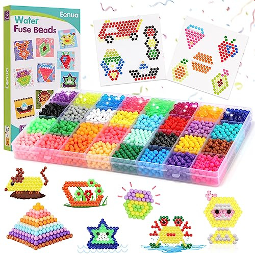 Eenua Set de Perles de Bricolage – 3200 Perles en 32 Couleurs, Kit de Bricolage pour Débutants, Création avec 32 Couleurs Différentes