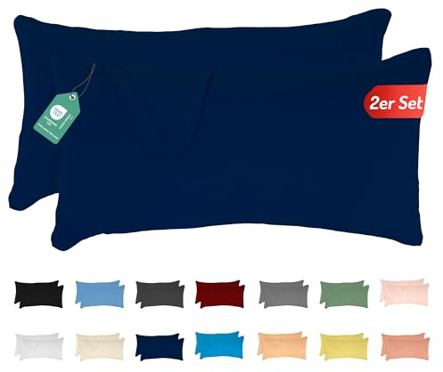 Livessa Kissenbezug 50x70 2er Set - Verdeckter Reißverschluss an der Langen Seite, Kopfkissenbezug aus%100 Baumwolle Jersey Stoff, Ultra weich und atmungsaktiv, Oeko-Tex Zertifiziert