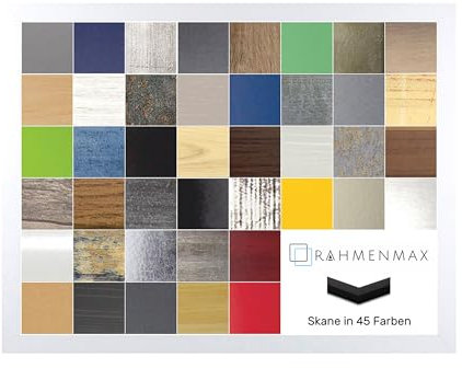 RahmenMax Skane Puzzlerahmen Bilderrahmen Posterrahmen 48x68 cm Weiss Gemasert Passgenau Handgefertigt inklusive Antireflex Acryl Verglasung