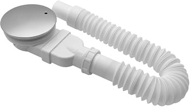 LUXESPIRE Ablaufgarnitur Duschwanne 90mm,Acryl Duschwannen Siphon mit Geruchsstop und Haarsieb,Rund extraflach Duschablauf in Chrom Abdeckung