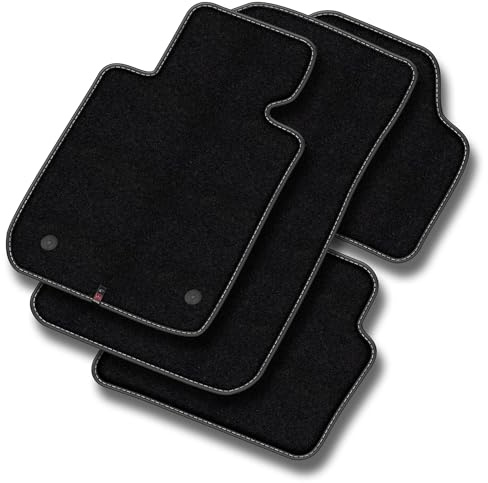 MOTOS Premium Velours-Fußmatten passend für Hyundai ix35 I 2010-2015 - Premium, Leder, Weiß fußmatten Auto - Erleben Sie neuen Fahrkomfort mit einem Automatten Satz für Ihr Auto