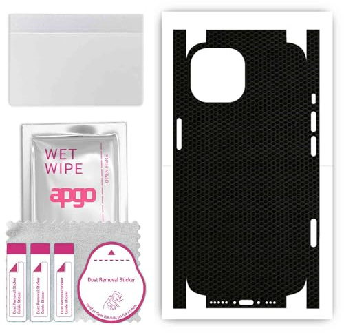 apgo Rückseite + Seiten Schutzfolie, Skin, kompatibel mit Apple iPhone 15, Hinten Displayschutzfolie aus Vinylfolie, Kratzfest, einfache Montage - Matrix