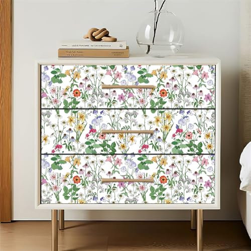 Selbstklebende Tapete Gelbe Lilie Lila Strukturtapete Wandtattoo Schlafzimmer Tapete Selbstklebend Vliestapete Wallpaper for Living Room Tapeten Leicht zu Entfernen Wandschutzfolie 45x600cm