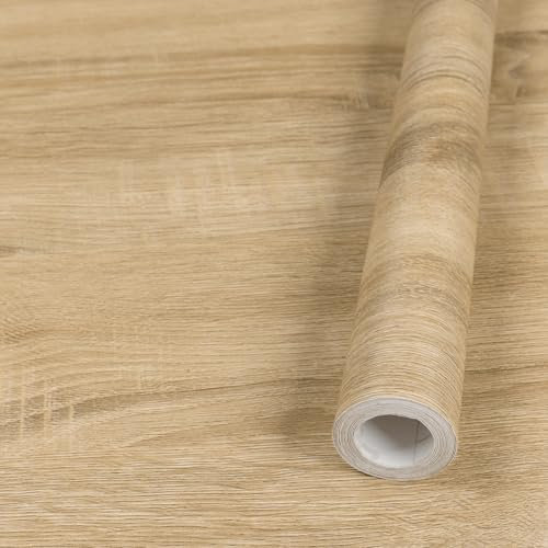 Fantasnight Sticky Back Plastic Wood Effect, Self Adhesive Vinyl 40 X 300 cm, Waterproof Peel and Stick Wallpaper Light, Vinyl Film Decorative Furniture Stickers for Wardrobe Wall Countertop DIY