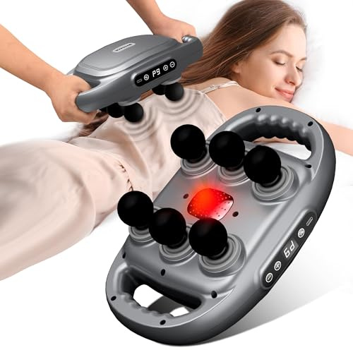 6-Kopf Massagepistole, 9 Stufen & 9 Modi – Elektrisches Massagegerät für Beine, Arme, Taille, Rücken, Gesäß – Ganzkörper-Muskelentspannung,Geschenke zum Vatertag, Frauen, Männer