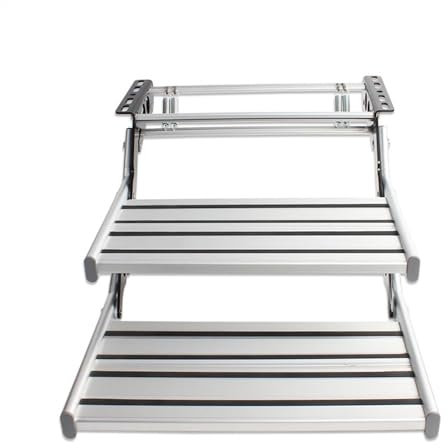 RV Camper Aluminium Legierung Doppel Schicht Manuelle Selbst Montage RV Caravan Klapp Schritt,Double Manual Step