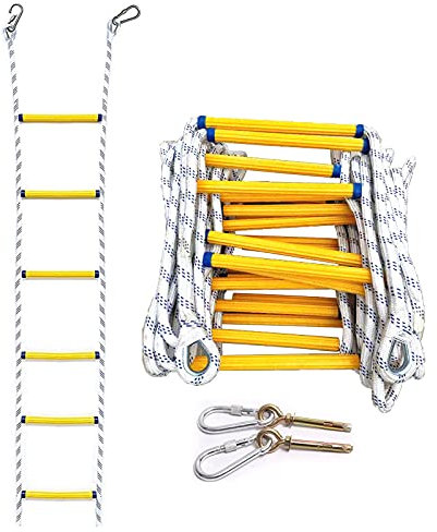 PNAJFUEL Strickleiter,Sicherheitsleiter Notfall Feuer Flucht Leiter Flammenbeständig Rutschfest Flucht Strickleiter,Sicherheitsleiter Sicherheitsseil Soft Ladder/20M