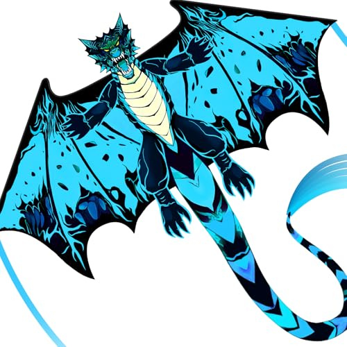 SGftre Cerf-volant dragon maléfique rouge pour enfants et adultes, facile à voler, corde à une ligne avec queue pour cerf-volant de plage, cerf-volant pour activités de plein air, fêtes de famille et