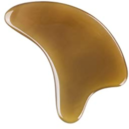 TOVINANNA Schabebrett aus Natürlichem Ochsenhorn für Gesicht und Nackenmassage Gua-sha-brett Schönheitswerkzeug mit Glatten Kanten und Oberfläche für Erwachsene zu Hause und Unterwegs