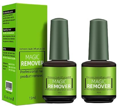 Hugsweet 2Pcs Gel Nail Polish Remover, Fast & Easy Gel Polish Removal, No Soaking, 15 Ml, Light Scent