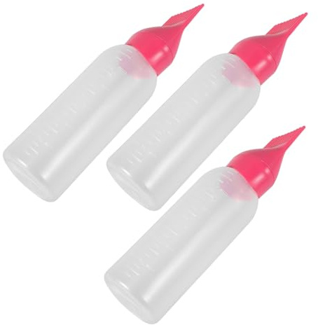 HONITANO 3 Piezas Botella De Tinte Cabello Aplicador Peine Para Raíces Para Uso Salón y Hogar Dispensador De Aceite Cabello Aplicador Fácil De Tinte