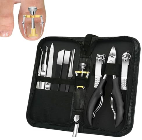 Set Cortaúñas Estuche Portátil de Herramientas de Aseo y | Cuidado de uñas de manos y pies Herramientas De Cuidado Higiénico Para Corte Uñas Pies Y Manos, Estuche Viaje Portátil