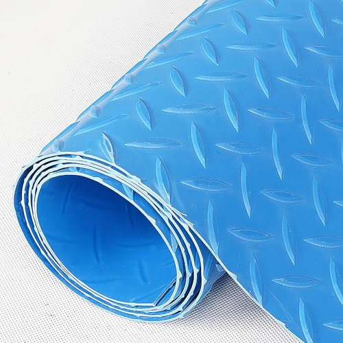 FVTVHEV Tapis de Sol en Caoutchouc antidérapant Tapis de Sol de Garage 1,5 mm d'épaisseur Isolation Anti-vibratoire et Acoustique Tapis de Sol Commercial Découpable Facile à Nettoyer(Bleu,0.8x10m)