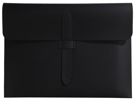 A4-Dokumententasche aus dickem Leder, Ordner, Geschäftsinformationen, Schul- und Bürobedarf(Black)