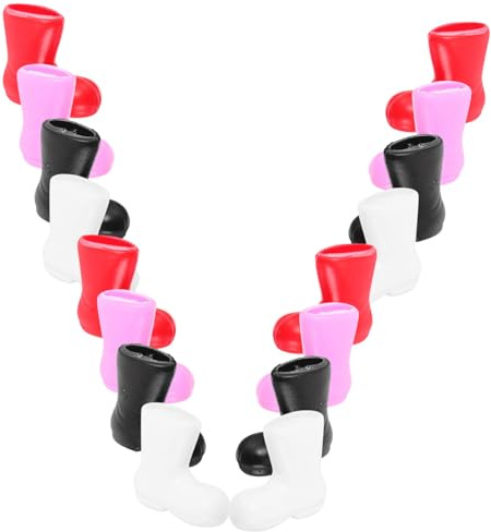 Cabilock 96pcs Miniature Santa Boots Christmas Ornament Colorful Lightweight Plastic DIY Craft Decorations Festive Small Boot Shoe Adornments for Tree Party Favors Stocking Stuffers Desktop