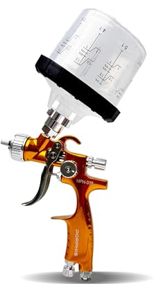 PORPHIS LVLP Automotive Refinishing Spray Gun MPH-338 1.0mm Nozzle Paint Spray Gun, Yellow